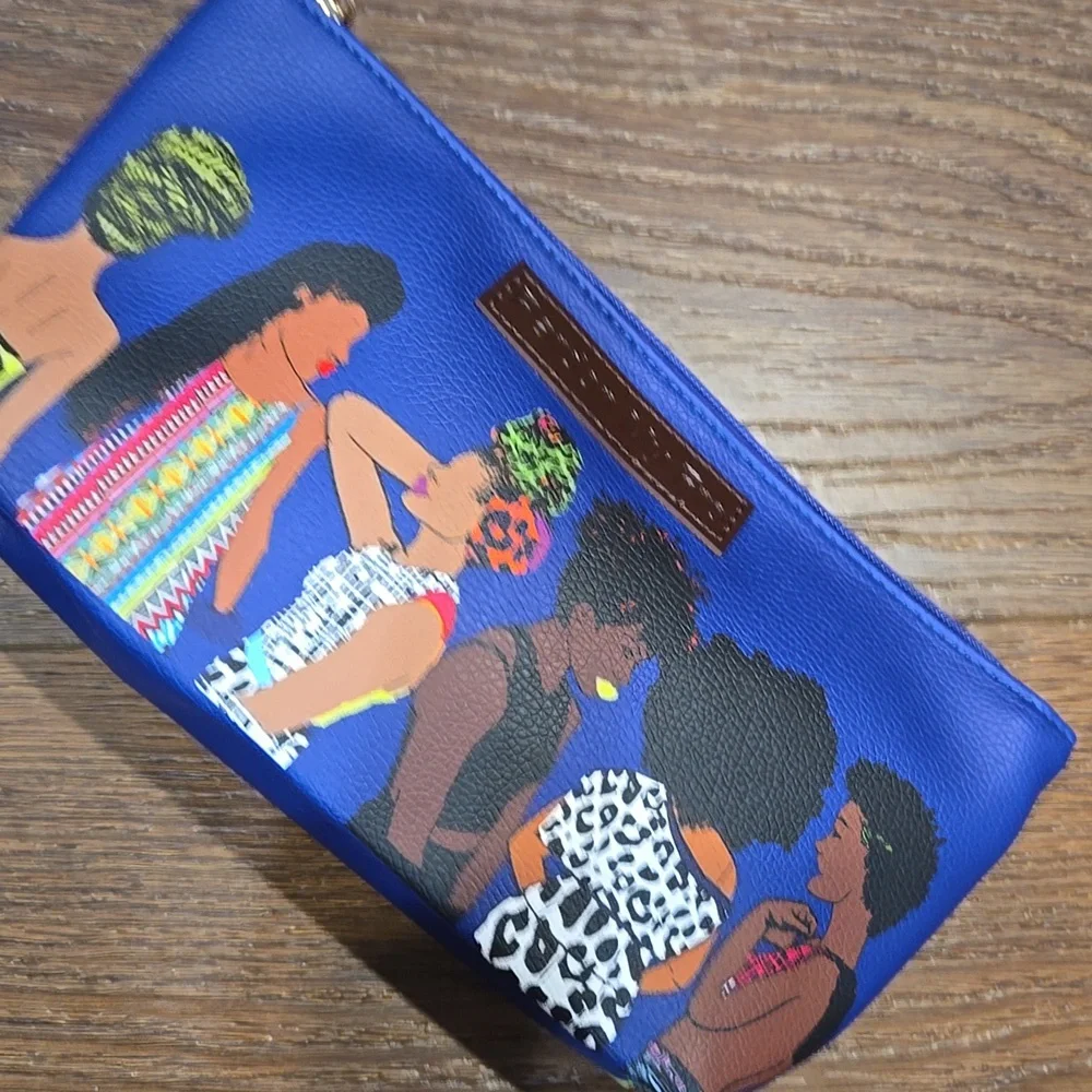 NWT PARDON MY FRO SQUAD BLUE COSMETIC BAG... #7700 - Picture 3 of 8